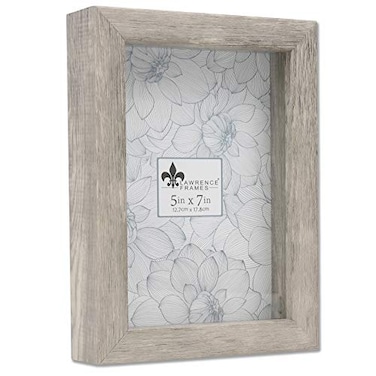 Lawrence Frames Shadow Box Frame, 5x7, Natural Gray