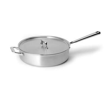 Misen 3 QT Stainless Steel Saut&Atilde;&copy; Pan with Lid - Deep Frying Pan - Large 5-Ply Steel Cooking Pan
