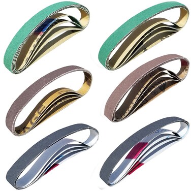 Tockrop 24 Pack 1/2" x 12" Replacement Sharpening Belt Kit for Official Work Sharp (WSKTS &amp; WSKTS-KT/Mk.1 &amp; Mk.2) Knife &amp; Tool Sharpener - 80/120/240/400/1000/1200 Grits Sander Belt