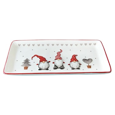 Rectangular Platters Porcelain Serving Plates Christmas Gnomes for Serving Salad Pasta Cheese Appetizer Ham Dishwasher Safe