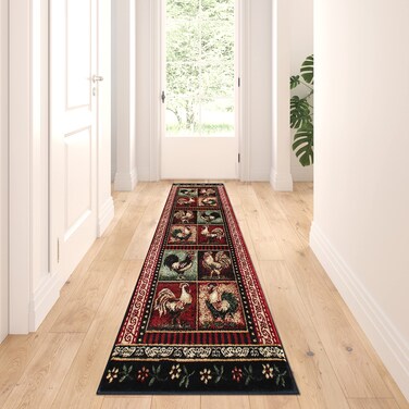 Rooster Style Area Rug Runner 2 Feet 2 Inch X 7 Feet 2 Inch Design L379