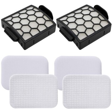 LLHome 2 HEPA +2 Foam Filters For Shark Navigator Pet Plus NV150, NV151, NV251,NV255 and Zero-M Self-Cleaning Brushroll Pet Pro ZU62,ZU62C,ZU60 ZU60W Upright Vacuum,Replaces Parts 1238FT60 &amp; 1239FT60.