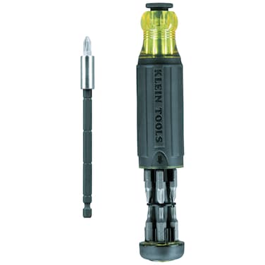 Klein Tools 32303 Multi-Bit Screwdriver / Nut Driver, Impact Rated 14-in-1 Magnetic Screwdriver Set Phillips, Slotted, Square, Combo, Torx