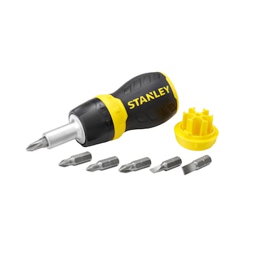 Stanley 0-66-358 Bit-Screwdriver short with 10 Bits, Black/Yellow