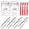 Crab Crackers and Tools set of 4, 14 PCS Lobster Crackers and Picks Set with 4 Crab Leg Crackers, 4 Crab Forks, 4 Lobster Shellers, 2 Butter Warmers