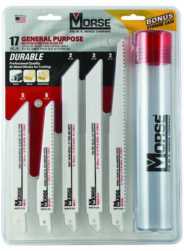 Mk Morse RBKITGP01 17-Piece General Purpose Reciprocating Blade Assortment With Storage Case, multi, one size