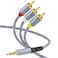 3.5mm to RCA AV Cable, 3.5mm TRRS to 3 RCA Male Plug, Connect Smart Devices to TV, Speakers &amp; Home Theater - 6.6ft