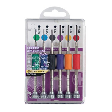 VESSEL Precision Screwdriver Set TD-58 / H0.89, H1.27, H1.5, H2.0, H2.5, +00
