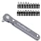 MULWARK 20pc 1/4 Ultra Low Profile Mini Ratchet Wrench Close Quarters Screwdriver Set with High Torque - Right Angle EDC Tool with 90 Degree Mini Offset Reversible Drive Handle &amp; Multi Hex Bits Set