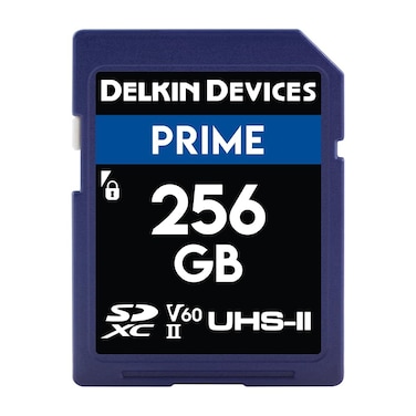 Delkin Prime 256GB SDXC UHS-II (U3/V60) Memory Card &acirc;&euro;&ldquo; High Endurance for 8K, 4K, Full HD, RAW Burst   DSLR Compatible