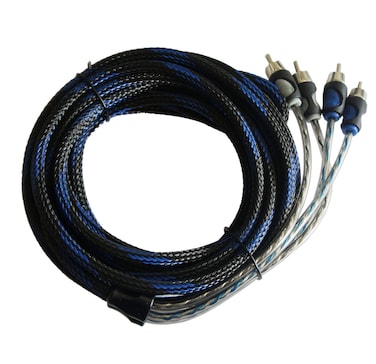 ROCK DIRECT RCA Stereo Cable Twisted Pair with Noise Reduction Nylon-Braided RCA Cable 2 Chanel 2 Male to 2 Male 99.99% Tinned Copper (14ft)