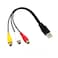 LIWEARE USB to 3RCA Cinch Cable, USB Male to 3 RCA Male Jack Splitter Audio Video AV Composite Adapter Cord Cable