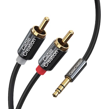 CableCreation 3.5mm to RCA Cable 5ft, 3.5mm TRS Male to 2RCA Male Stereo Y Splitter RCA Cord Compatible with Echoot, Smartphone, MP3, Tablet, Stereo Receiver, Car, Speaker, HDTV ect, 1.5M