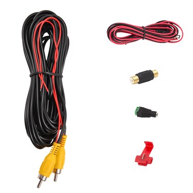 DALLUX Backup Camera RCA Video Cable,CAR Reverse Rear View Parking Camera Video Cable with DC Power Cable &amp; RCA Connector, DC Power Adapter, Cable Clip (33FT/10 Meters)