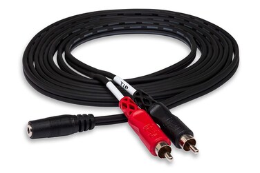 Hosa CFR-210 3.5 mm TRSF to Dual RCA Stereo Breakout Cable, 10 Feet