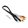 AV Cable, New 27 inch Audio Video Wire 3.5mm to 3-Male Audio Adapter Supports 1 to 3 Outputs for 2 Model B+ Plug and Play