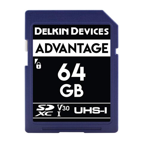 Delkin Devices 64GB Advantage SDXC Memory Card UHS-I (U3/V30) - High Speed SD Card 64GB for Cameras   Memory Cards for Cameras with 4K UHD, Full HD, Shock/Water/X-Ray Proof
