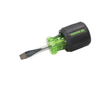 Greenlee 0153-28C Stubby Screwdriver, Flat Blade, 1/4 by 1-1/4-Inch