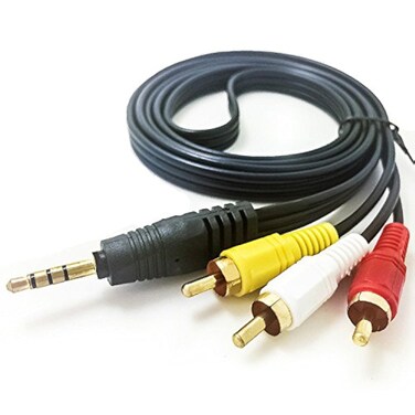 MaxLLTo 3.5mm to 3 RCA AV TV Cable, Audio Video Cord Lead for Panasonic Camcorder K2KC4CB00014-5 Feet