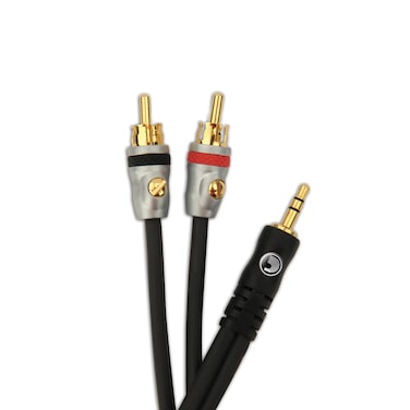 D'Addario Accessories Stereo Cable - Audio Cable - Dual RCA to Stereo Mini Cable - 5 Feet/1.52 Meters - 1 Pack