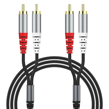 RCA Cable, 2RCA to 2RCA Cable, 2 RCA M/M Stereo Audio Cable, Gold-Plated 2RCA Male to 2RCA Male Stereo Audio Cable Compatible with Speaker, Amplifier, Receiver, Home Theater, Subwoofer - 1.5M/59Inch