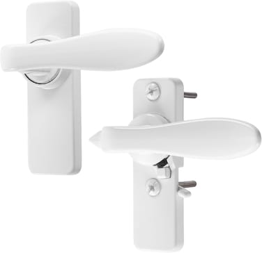 Ideal Security in-Swinging Handle Set for Storm and Screen Doors with Locking Inside Latch, Surface Mount, Swing in Screen Door Handle, White