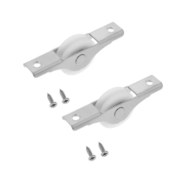 MroMax 2Pcs 25mm/0.98" Dia Screen Door Rollers Nylon White Sliding Wheel U Groove Electroplating Sliding Wheel with Stainless Steel Shell for Garage Screen Door