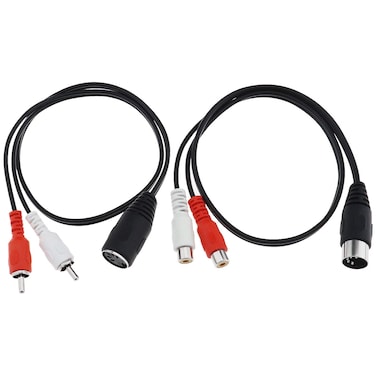 eMagTech 2Pcs DIN 5 Pin to 2 RCA Cable Replacement 5-pin Din Male Female Plug to 2 RCA Male Female Connectors Cable Accessories for Speaker Hi-Fi Equipment Stereo System