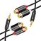 Devinal RCA to Aux Cable 3.5mm to 2 RCA Female Cable, RCA Y Splitter Adapter Auxiliary Stereo Cord Gold Plated for Phone MP3 Tablet Computer Speaker 1 feet 2 Pack