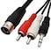 Seadream 6Feet Din 5 Pin to Dual RCA Cable; 5 Pin Din Male Plug to 2 RCA Male and 3 Port 3.5mm Male Audio Adapter Cable