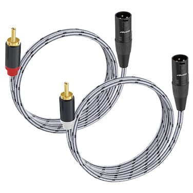 JOLGOO RCA to XLR Cable - HiFi Audio Cable with XLR Male to RCA Male Connectors, 4N OFC 20AWG Shielded Twisted Pair, Oxygen-Free Copper Braid Conductors, 2-Pack (3.3ft)