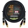WORLDS BEST CABLES 16 Foot - RCA Cable Pair Custom Made Made Using Van Damme Pro Grade Classic XKE Instrument (Jet Black) Wire &amp; Neutrik-Rean NYS Gold RCA Connectors