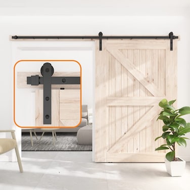 SKYSEN 10FT Single Sliding barn Door Hardware kit, Barn Door Track, 1/4&acirc;&euro; Thick Material- 4FT-13FT Available- Smooth and Quiet- Easy to Install- Black (I Shape)