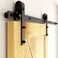 CCJH 4FT Sliding Barn Door Hardware Kit Heavy Duty for Single Wooden Door Max Fit 24'' Wide Door Panel