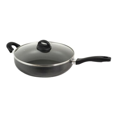 Oster Clairborne Aluminum Non Stick Saute Pan with Lid, 12-Inch, Black