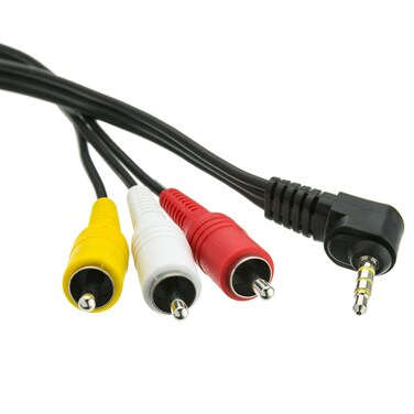 eDragon RCA Cable Right Angle Camcorder Cable 3.5mm Male to RCA A/V 3 Feet (ED737375)