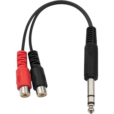Poyiccot RCA to 1/4 Adapter, RCA Female to 1/4 '' Splitter Cable, 6.35mm 1/4 inch TRS Stereo Jack Male to 2 RCA Female Plug Y Splitter Adapter Cable, 6.35mm to RCA Cable 20cm/8inch (6.35M-2RCAFM