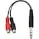 Poyiccot RCA to 1/4 Adapter, RCA Female to 1/4 '' Splitter Cable, 6.35mm 1/4 inch TRS Stereo Jack Male to 2 RCA Female Plug Y Splitter Adapter Cable, 6.35mm to RCA Cable 20cm/8inch (6.35M-2RCAFM
