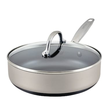 Anolon Achieve Hard Anodized Nonstick Saut&Atilde;&copy; Pan with Lid, 3 Quart - Silver