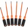 Klein Tools 85076INS Insulated Screwdriver Set features 1000V Electricial Screwdrivers, (3) Phillips and (2) Slotted and Square Tips, 6-Piece