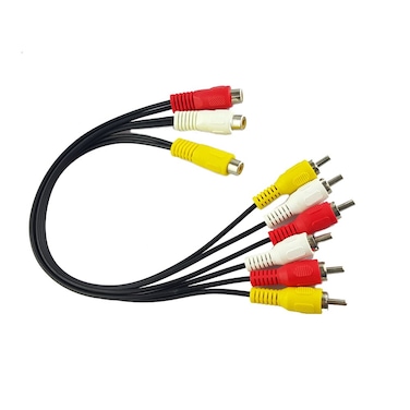 Seadream 3 RCA Female Jack to 6 RCA Male Plug Splitter Audio Video AV Adapter Cable 12inch