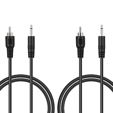 Bolvek 2 Pack 3ft RCA Male to 3.5mm 1/8 inch Monaural Mono Male Plug Jack Connector Audio Converter Cable for Pre-Amp Subwoofer Soundbar Speakers