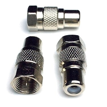 Cess F Type Male to RCA Female Connector Coupler Coax Cable Adapter Video - F Male to RCA Female (10 Pack)