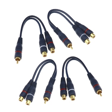 SING F LTD 4 Packe of Mini Jack 1 RCA Male to 2 RCA Female Y Splitter Cables Phono Plug for Home Cinema&amp; Digital Stereo