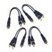 SING F LTD 4 Packe of Mini Jack 1 RCA Male to 2 RCA Female Y Splitter Cables Phono Plug for Home Cinema&amp; Digital Stereo