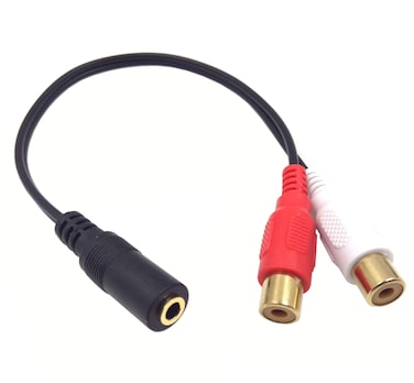 3.5mm to RCA Y Splitter Cable, Haokiang 2 Pack Gold-Plated 3.5mm (1/8") Stereo Female to 2 RCA Female Audio Y Splitter Connector Adapter Cord - 8 Inch (3.5 F-2RCA F)