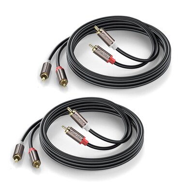 Yumiwoow RCA Cables 2 Pack[Hi-Fi Sound, PVC Jacket, Shielded], 2-Male to 2-Male RCA Audio Stereo Subwoofer Cable Auxiliary Cord for Home Theater,Amplifiers,HDTV,Hi-Fi Systems,Speakers(3Ft/1M)