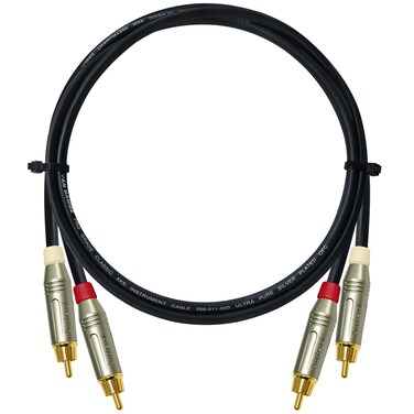 WORLDS BEST CABLES 2 Foot - RCA Cable Pair Custom Made Made Using Van Damme Pro Grade Classic XKE Instrument (Jet Black) Wire &amp; Amphenol ACPR Die-Cast, Gold Plated RCA Connectors