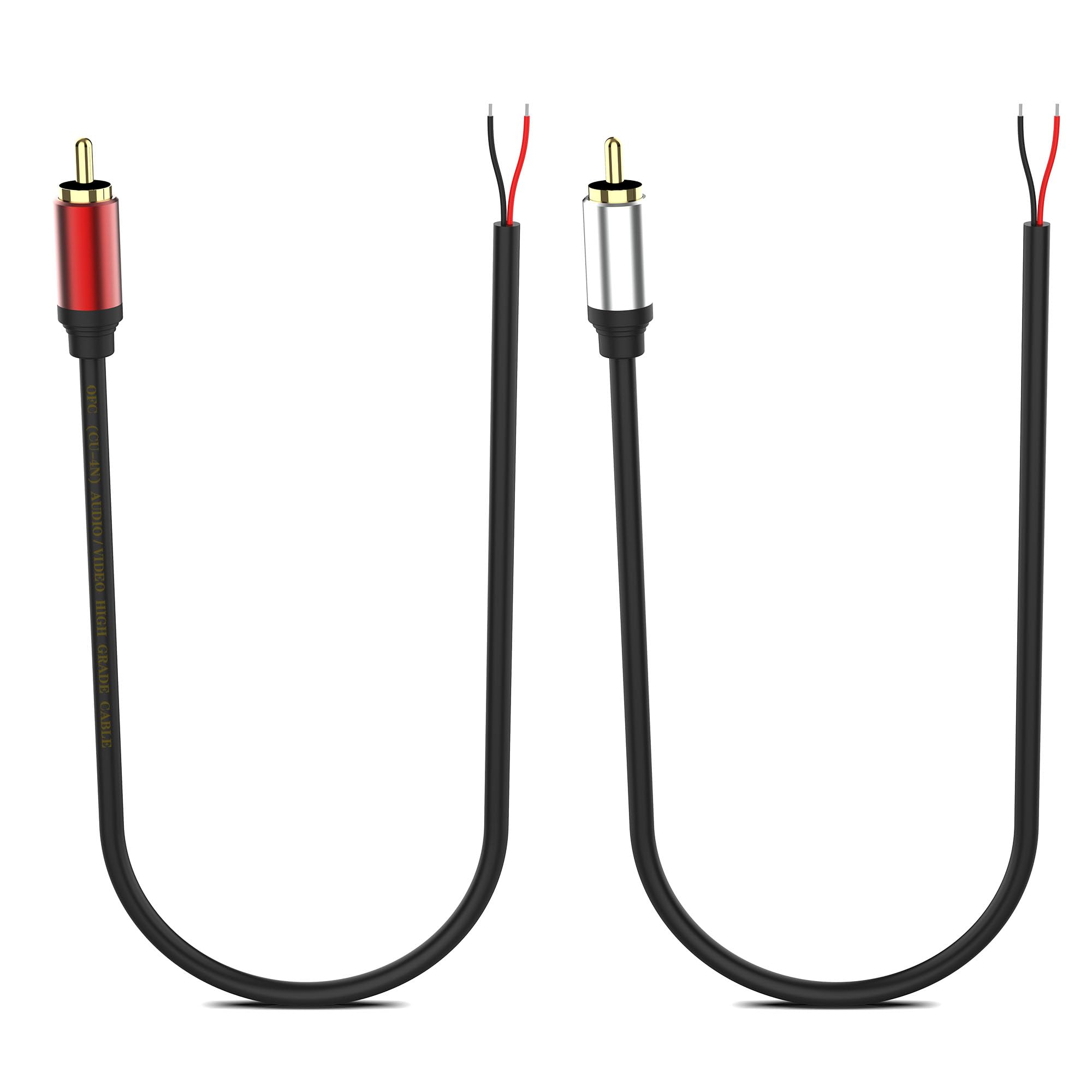 Hiebee Hiebee Speaker Wire Rca Male Plug Jack Connector rca 1 FT