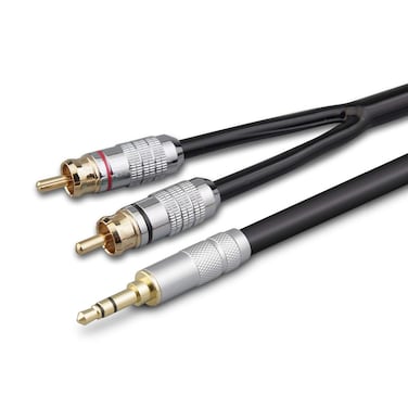Primeda Audiophile Audio Cable Stereo 3.5mm Male to 2 RCA Male Hi Fi for MP3,CD Speakers,Home Theater,HDTV (Straight 3.5mm (3 Feet))